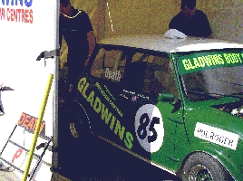 Mini Cooper, note the driver's name