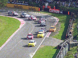 Last lap, last race, just after the safety car has gone in